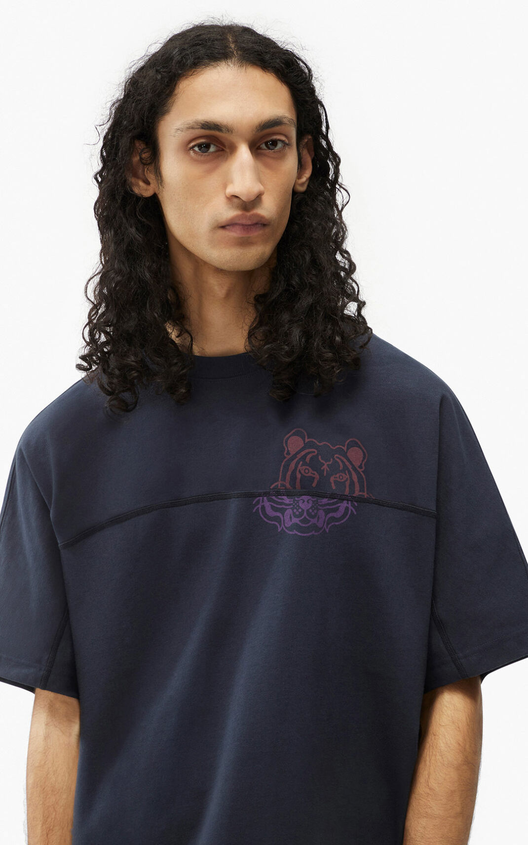 Kenzo K Tiger oversized μπλουζακια ανδρικα μπλε μαυρα | GR539421